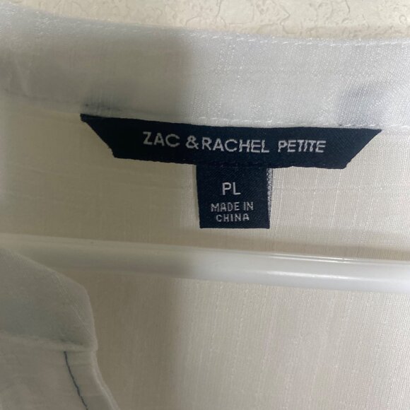 Zac & Rachel Button Down Tunic Top Womens Petite L Blue Ombre Blouse Long Sleeve - Picture 2 of 10